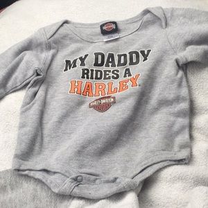 Gray Harley long sleeve Onesie  6/9M
